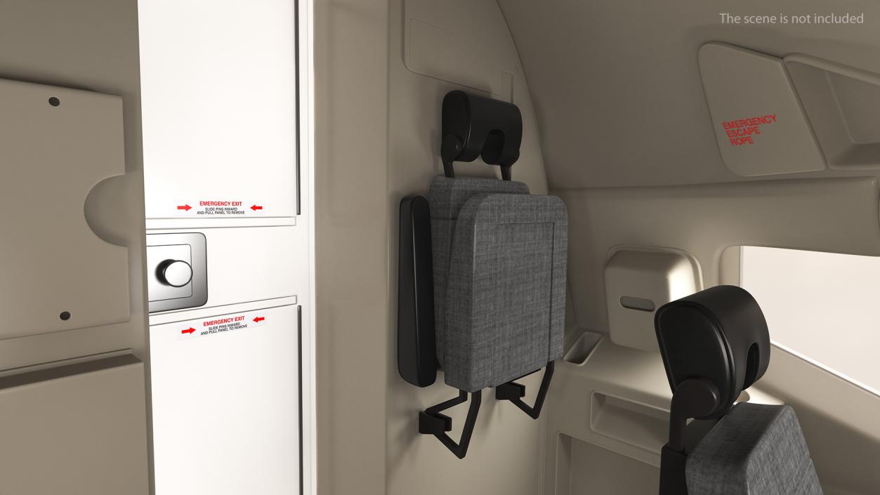 Stewardess Folded Seat 3D