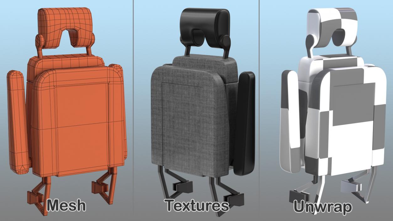 Stewardess Folded Seat 3D