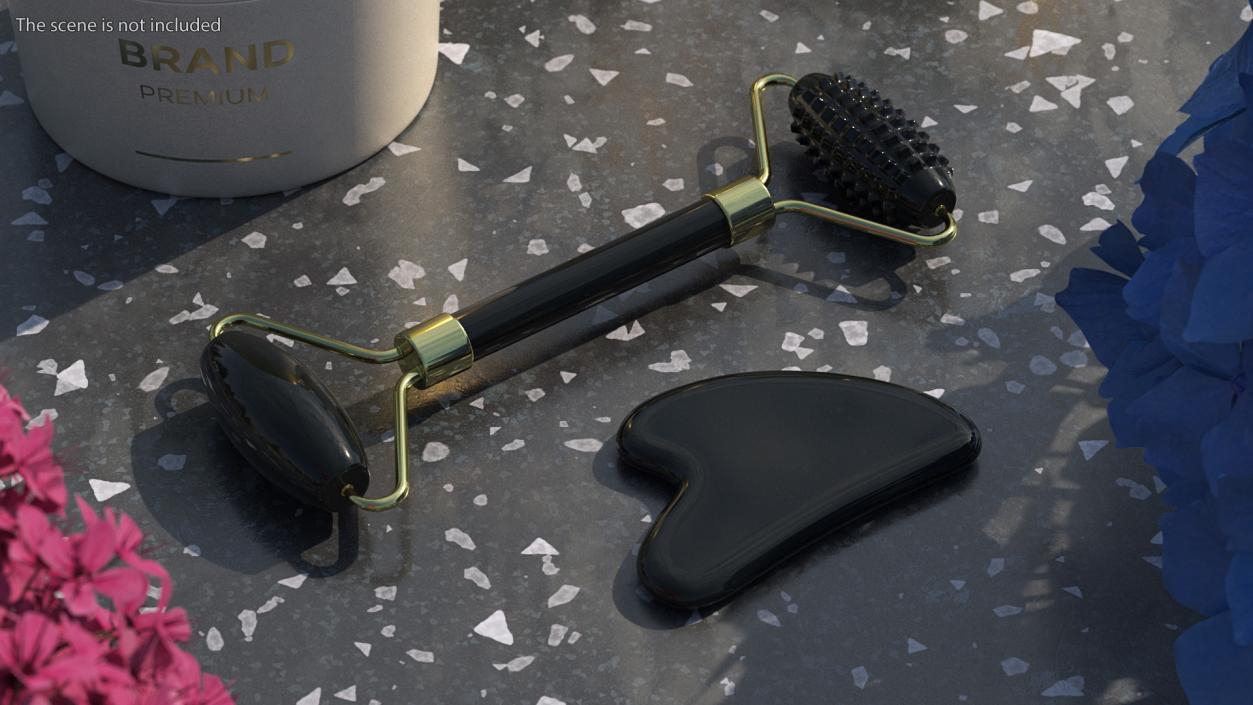 Gua Sha Tools Black 3D model