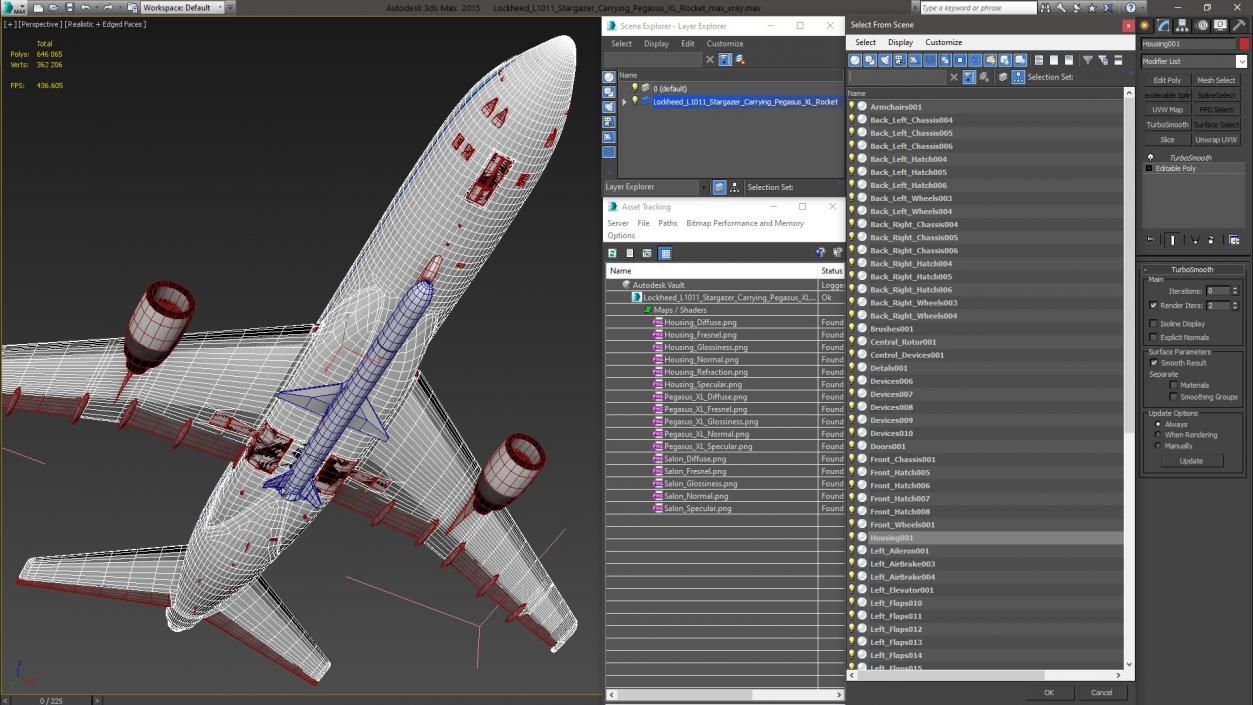 3D Lockheed L1011 Stargazer Carrying Pegasus XL Rocket