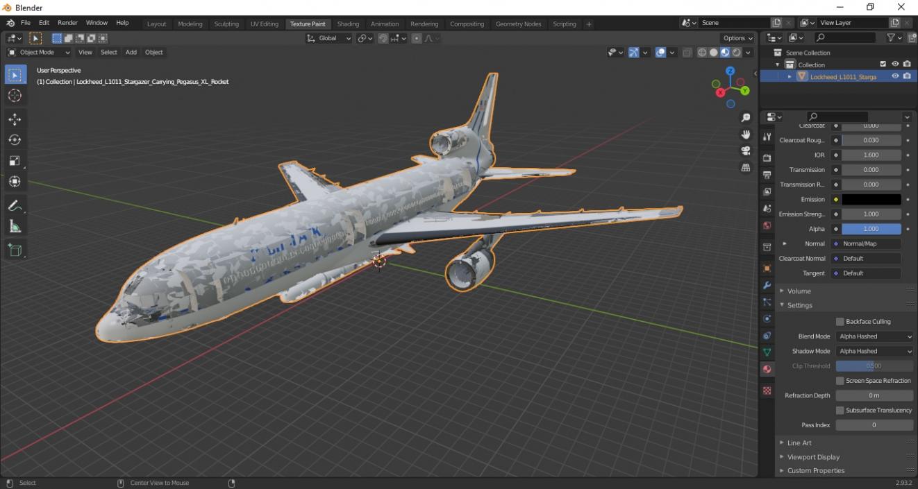 3D Lockheed L1011 Stargazer Carrying Pegasus XL Rocket