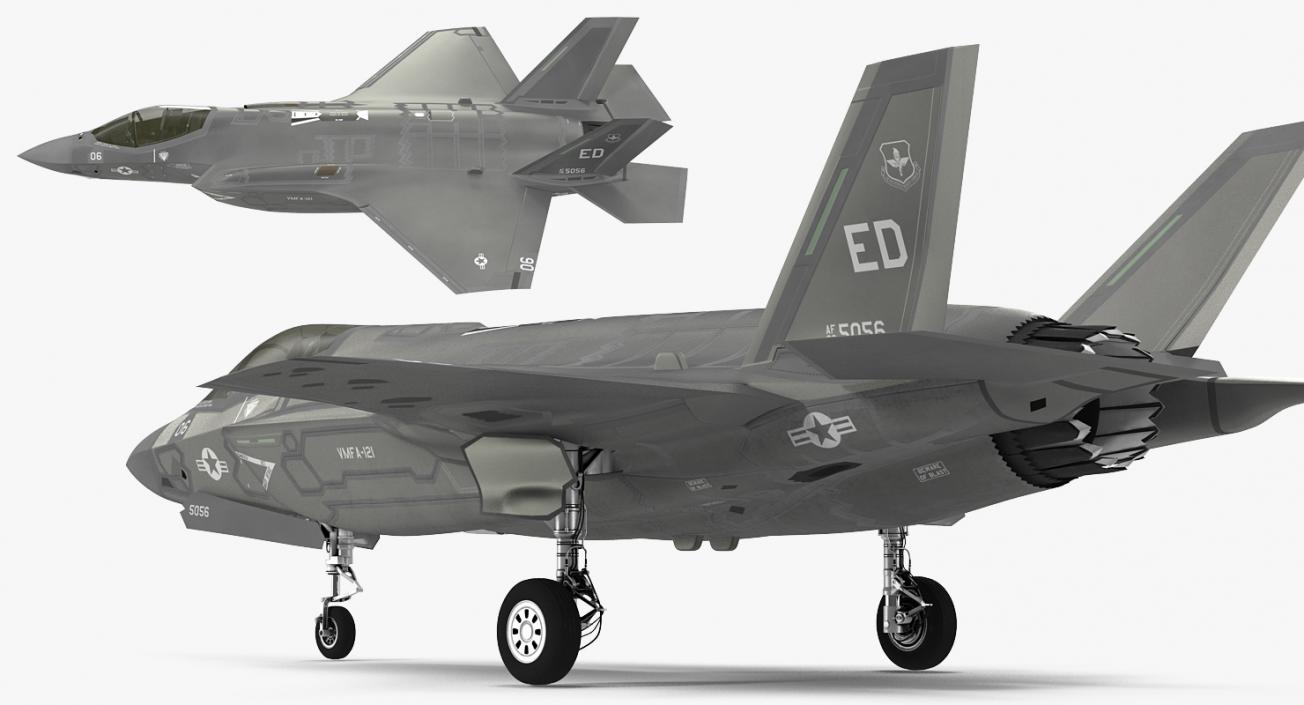 3D model Stealth Multirole Fighter F 35 Lightning II Rigged