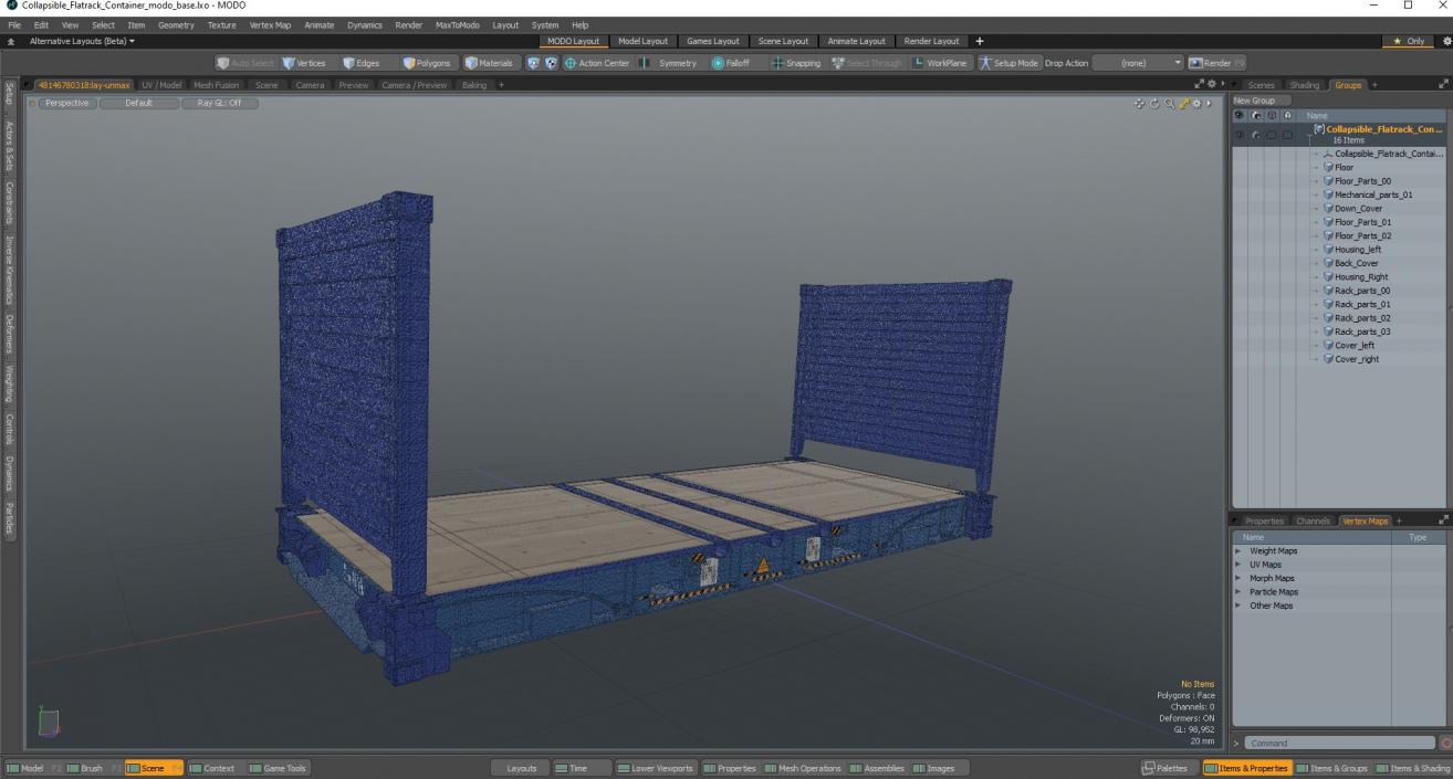 3D model Collapsible Flatrack Container