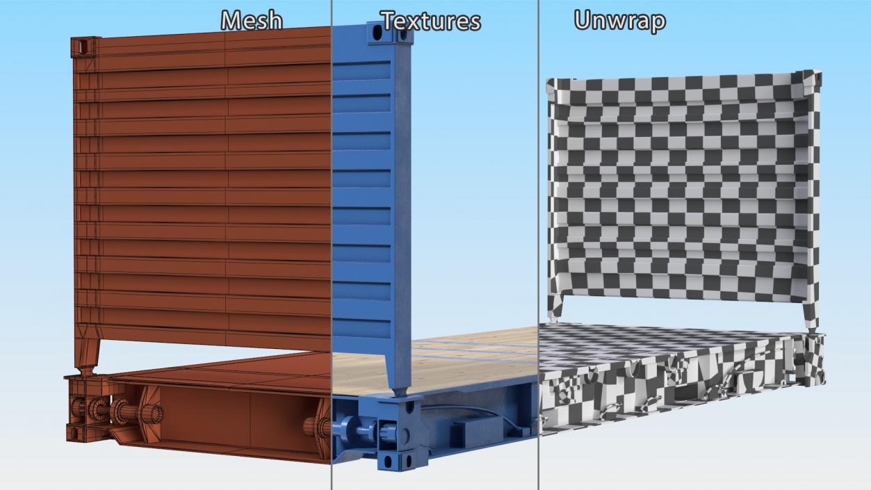 3D model Collapsible Flatrack Container