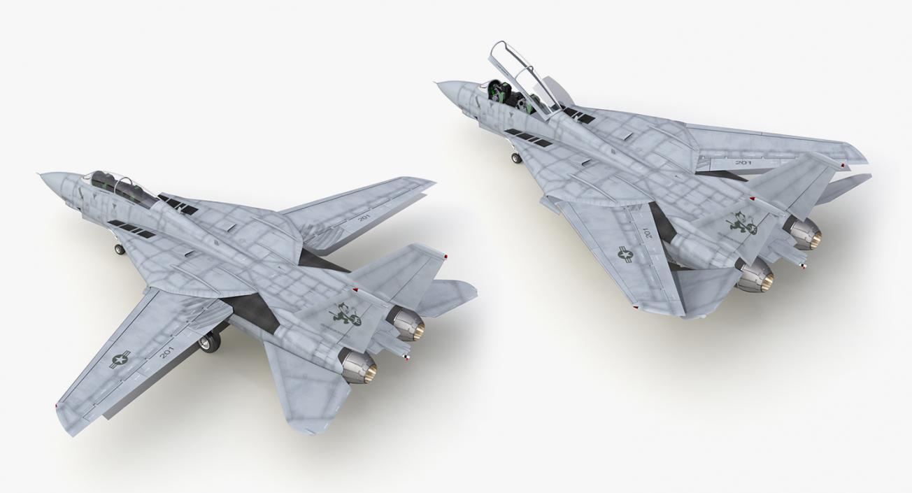 Rigged US Military Aircrafts 3D Models Collection 3D model