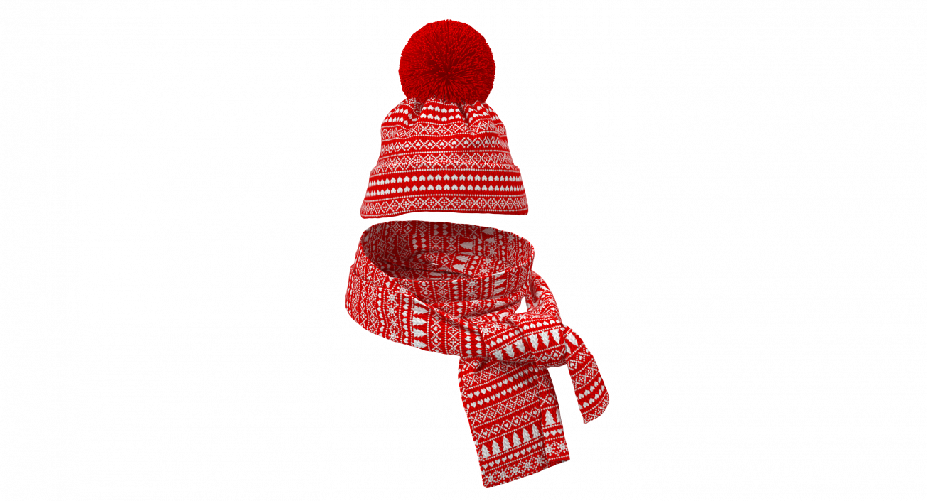 3D Christmas Hat and Scarf model