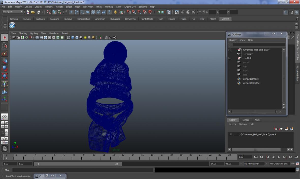 3D Christmas Hat and Scarf model