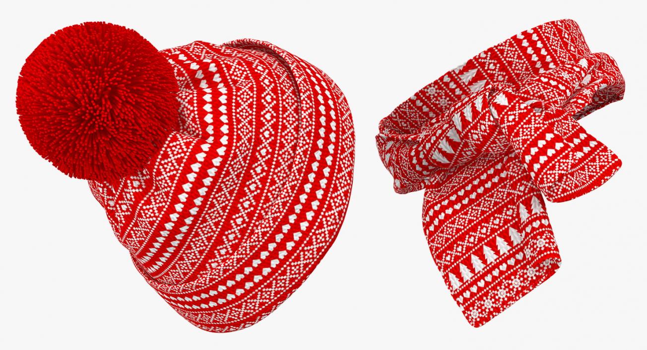 3D Christmas Hat and Scarf model