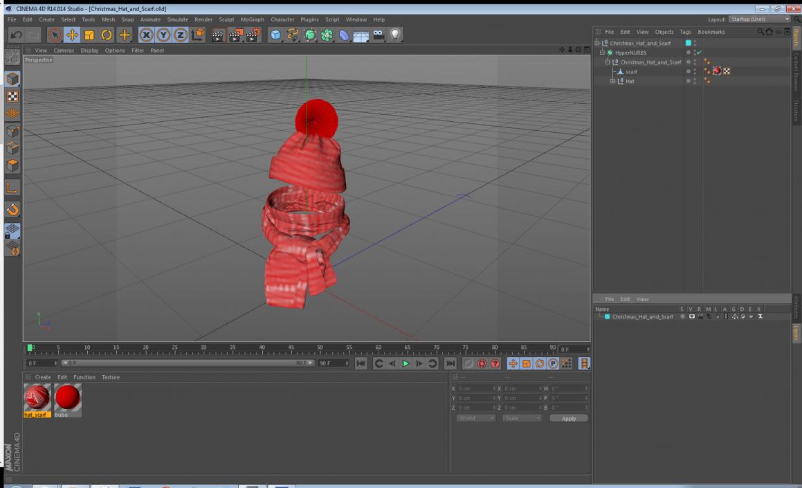 3D Christmas Hat and Scarf model