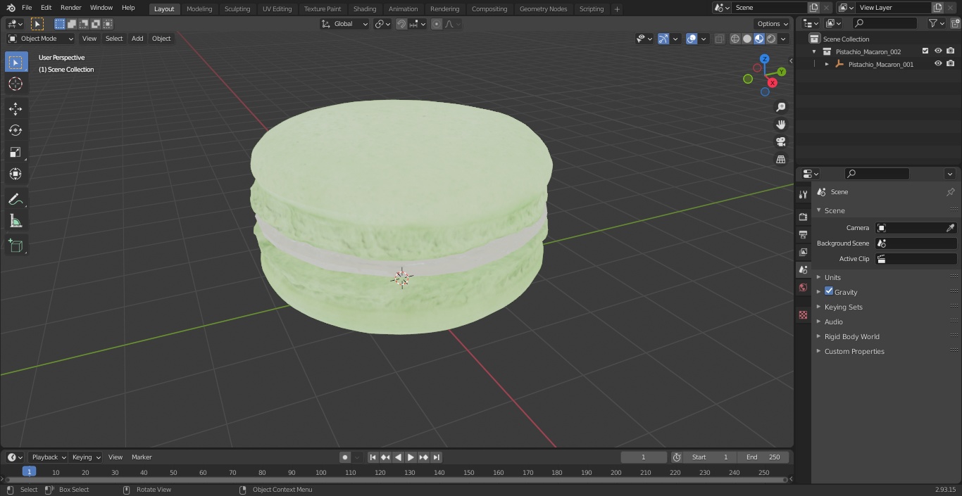 Pistachio Macaron 3D