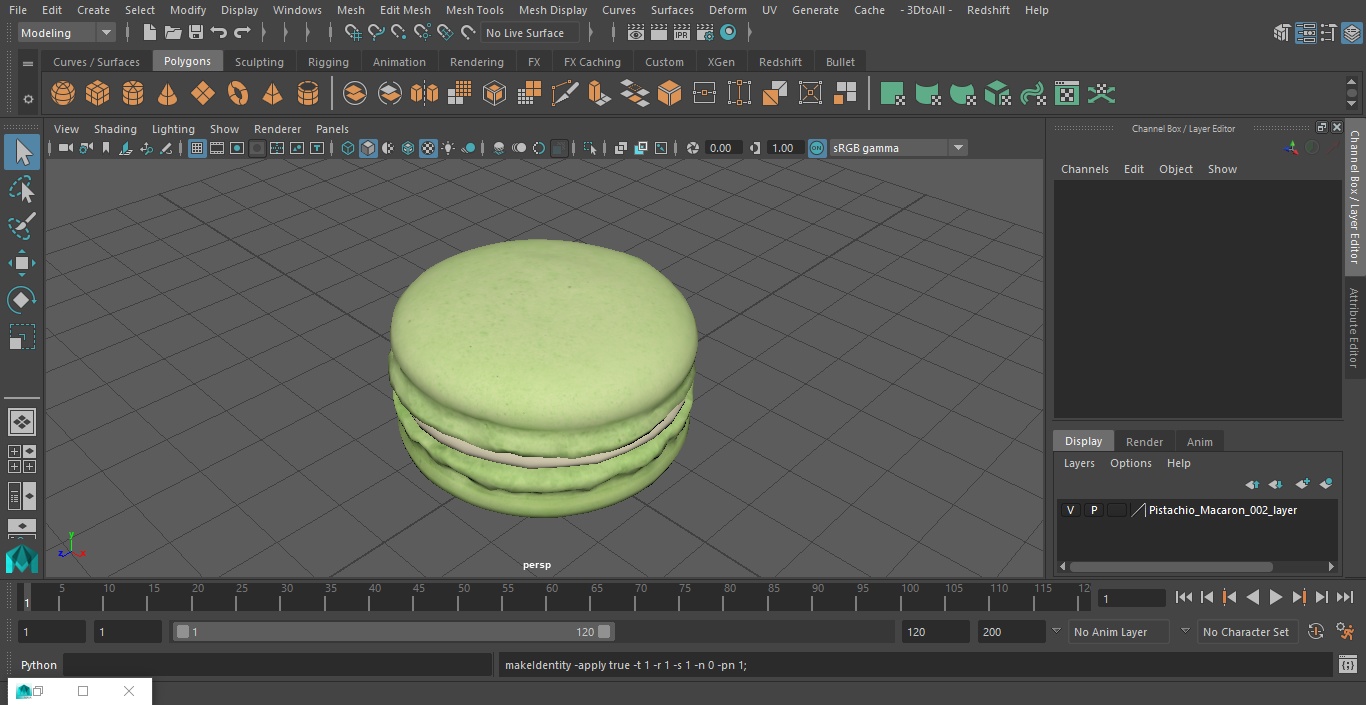 Pistachio Macaron 3D