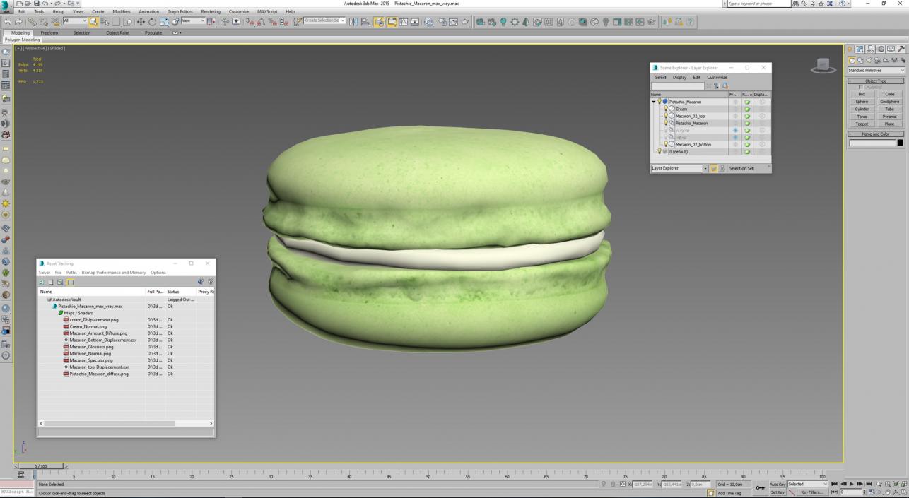 Pistachio Macaron 3D