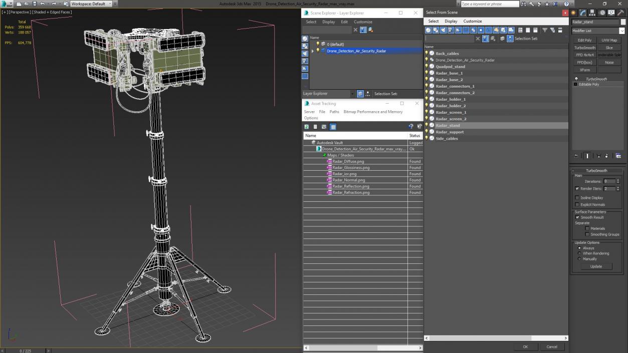 Drone Detection Air Security Radar 3D model