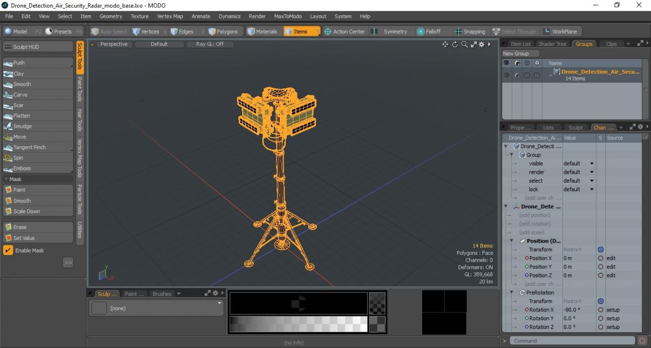 Drone Detection Air Security Radar 3D model