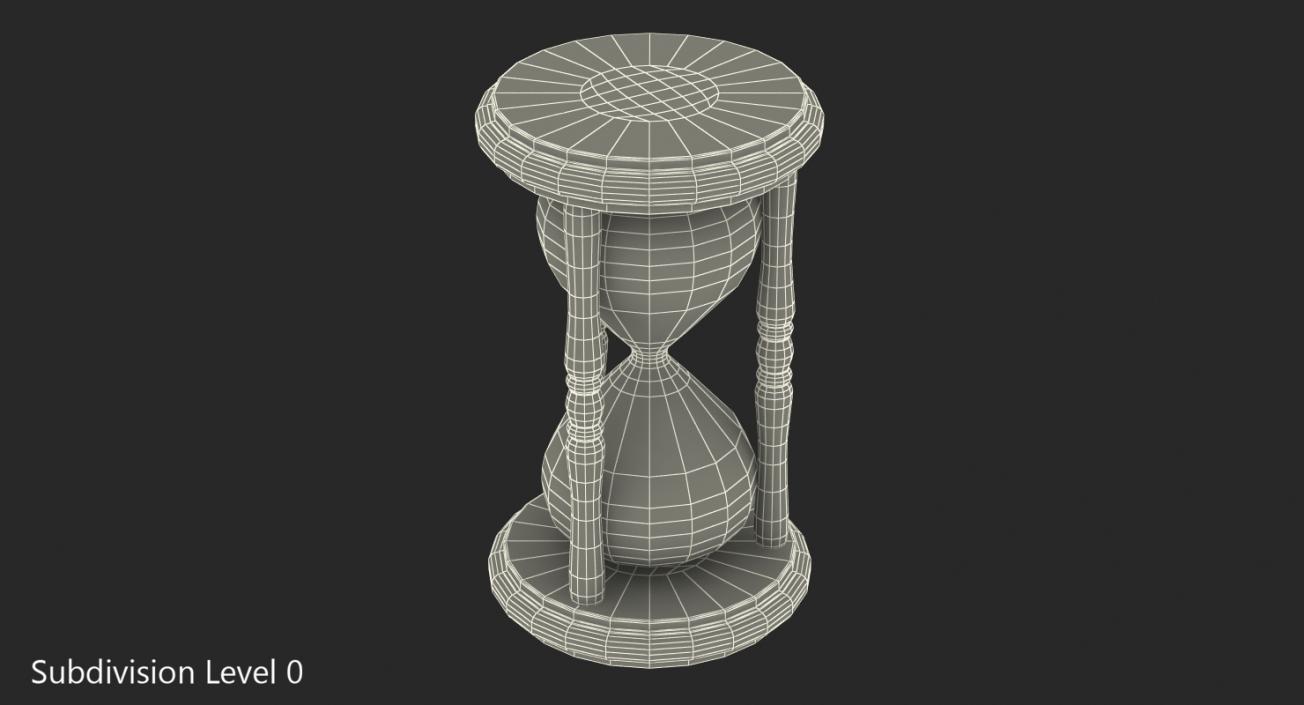 Wooden Hourglass Sand Timer 3D