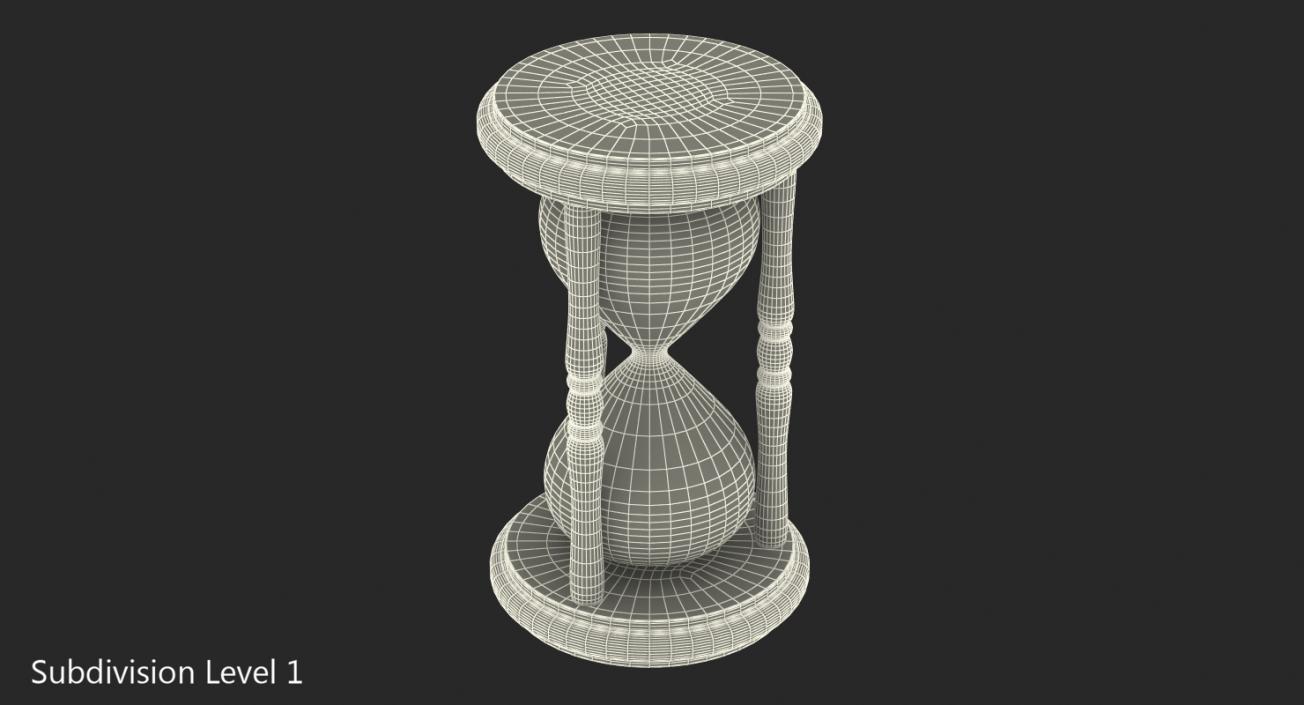 Wooden Hourglass Sand Timer 3D