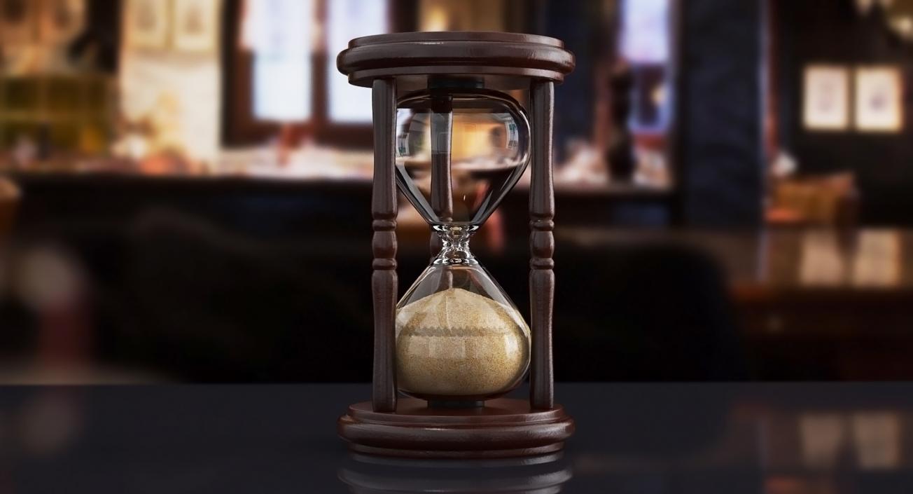 Wooden Hourglass Sand Timer 3D