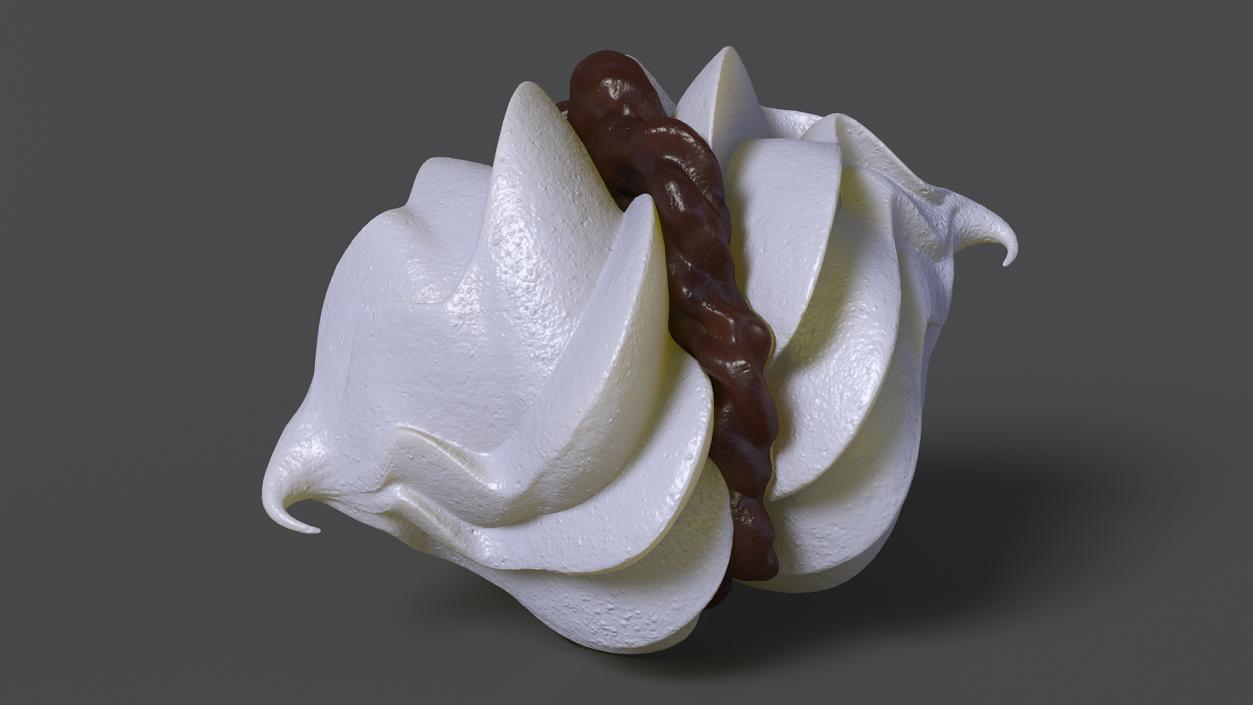 White Meringue Kisses with Chocolate Filling 3D model