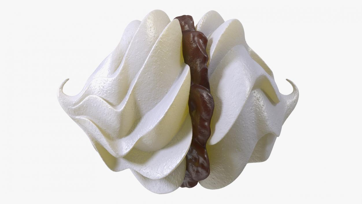 White Meringue Kisses with Chocolate Filling 3D model