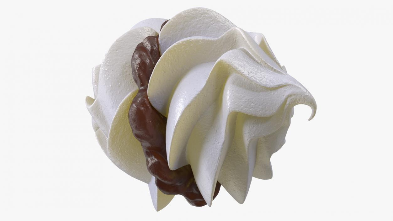 White Meringue Kisses with Chocolate Filling 3D model