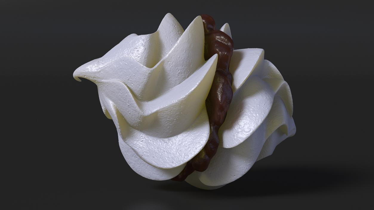 White Meringue Kisses with Chocolate Filling 3D model