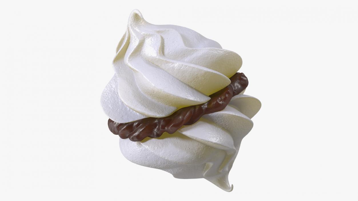 White Meringue Kisses with Chocolate Filling 3D model