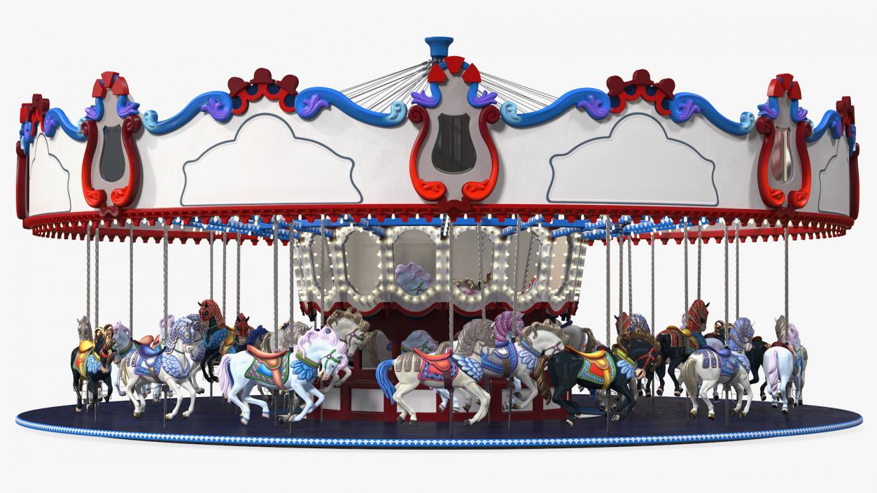 3D model Park Carousel with Horses