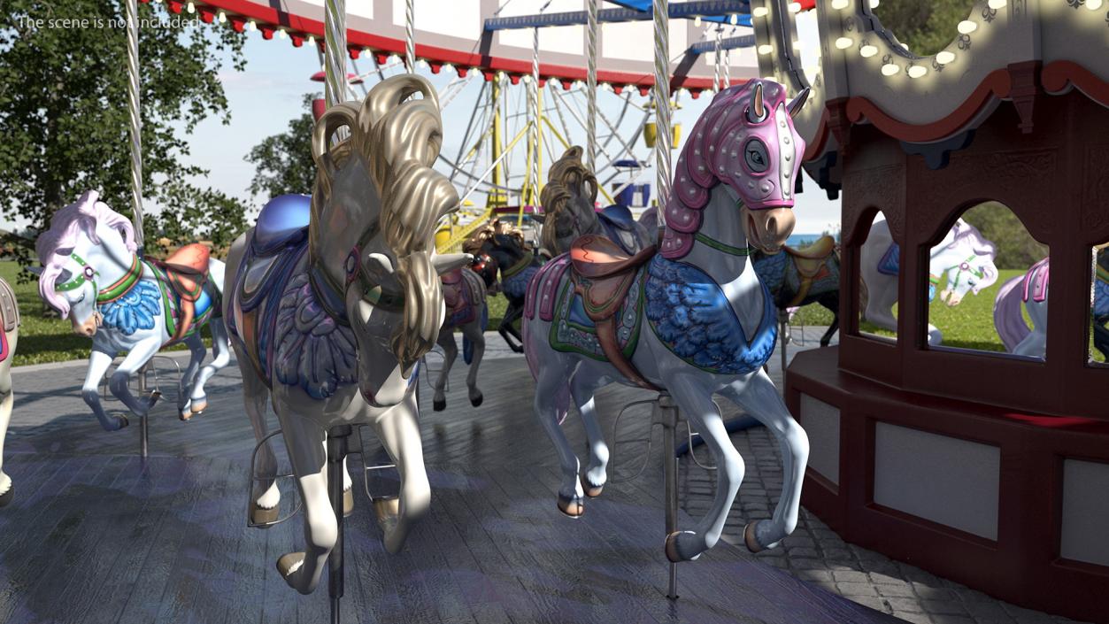 3D model Park Carousel with Horses