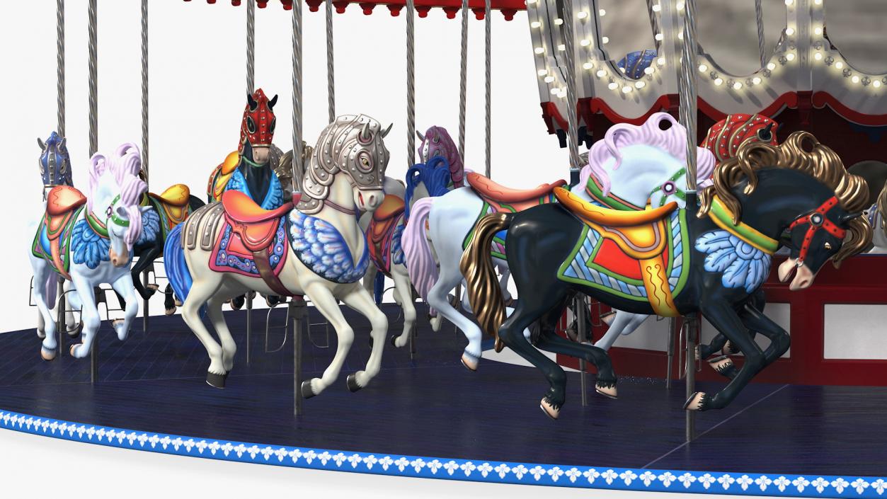 3D model Park Carousel with Horses