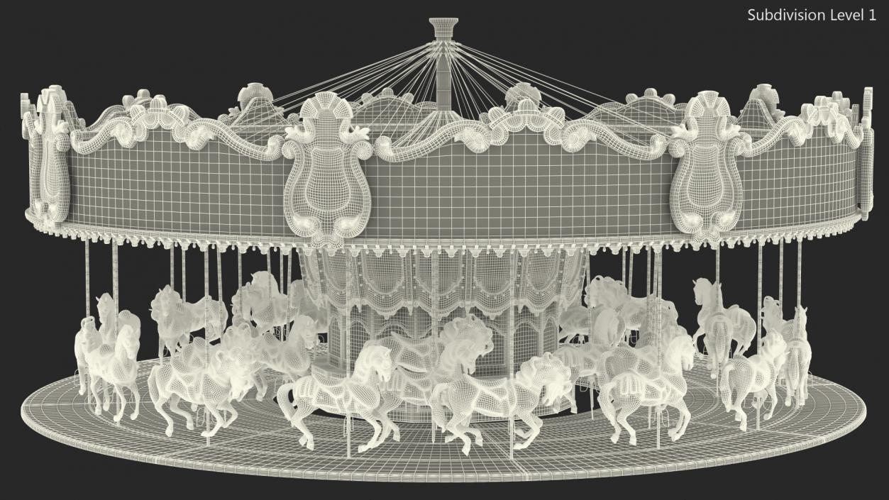 3D model Park Carousel with Horses