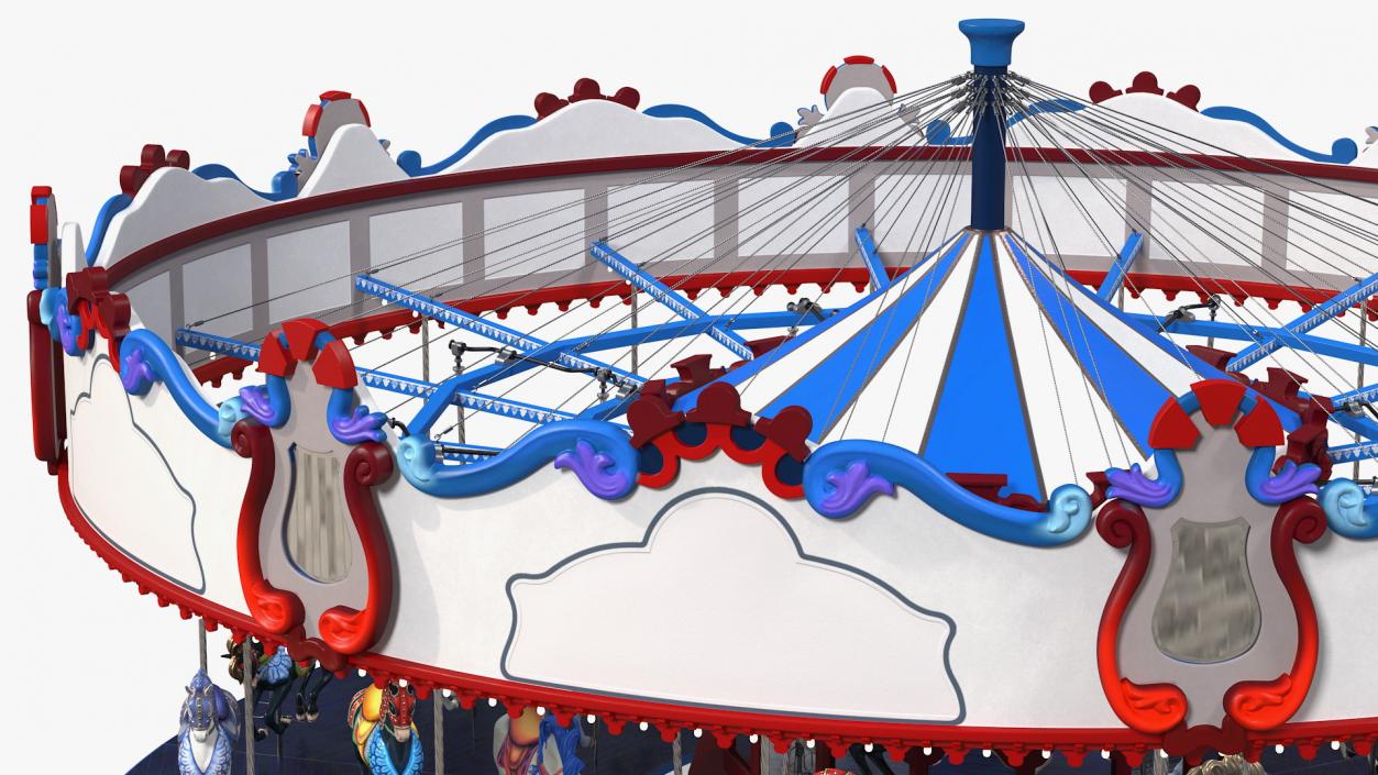 3D model Park Carousel with Horses