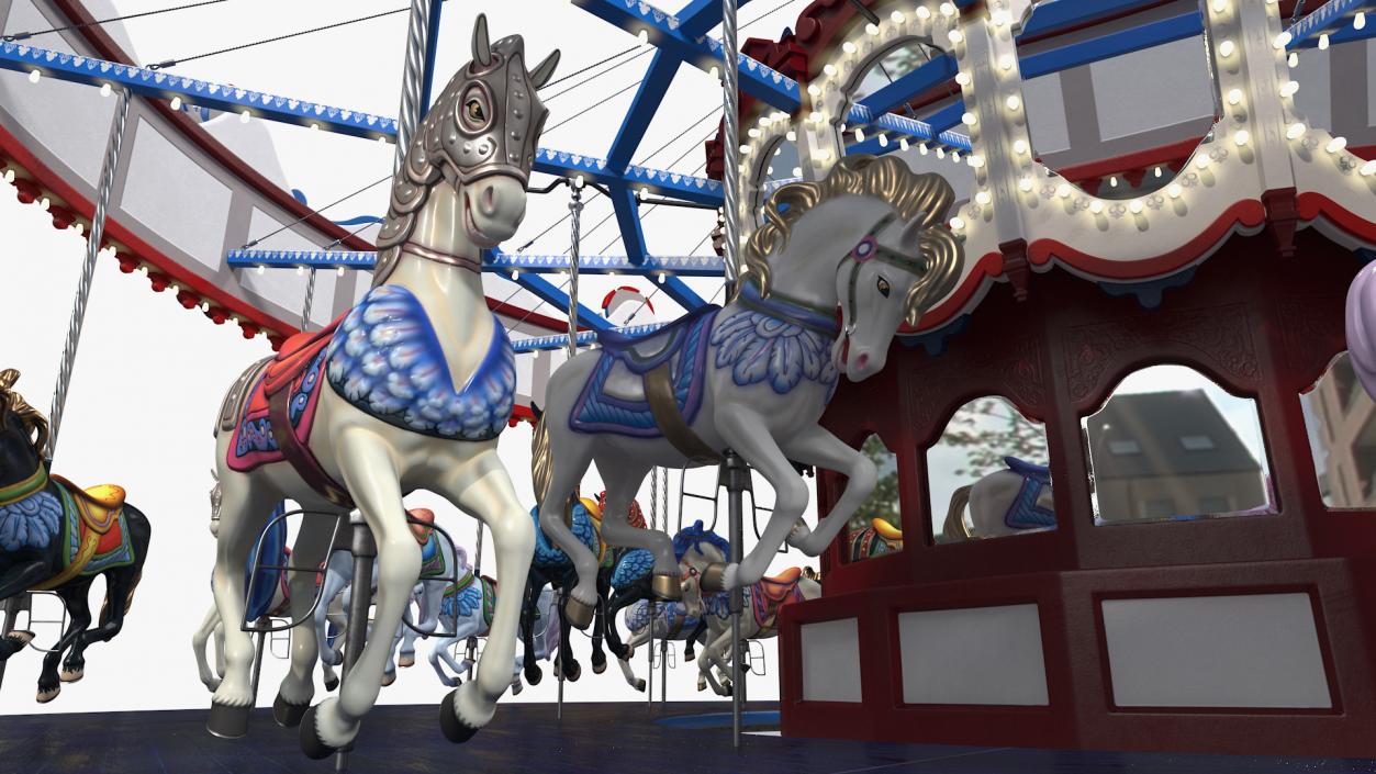 3D model Park Carousel with Horses