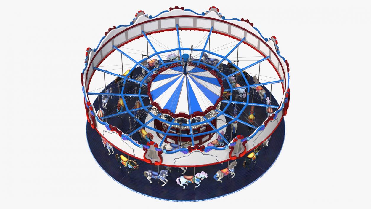 3D model Park Carousel with Horses