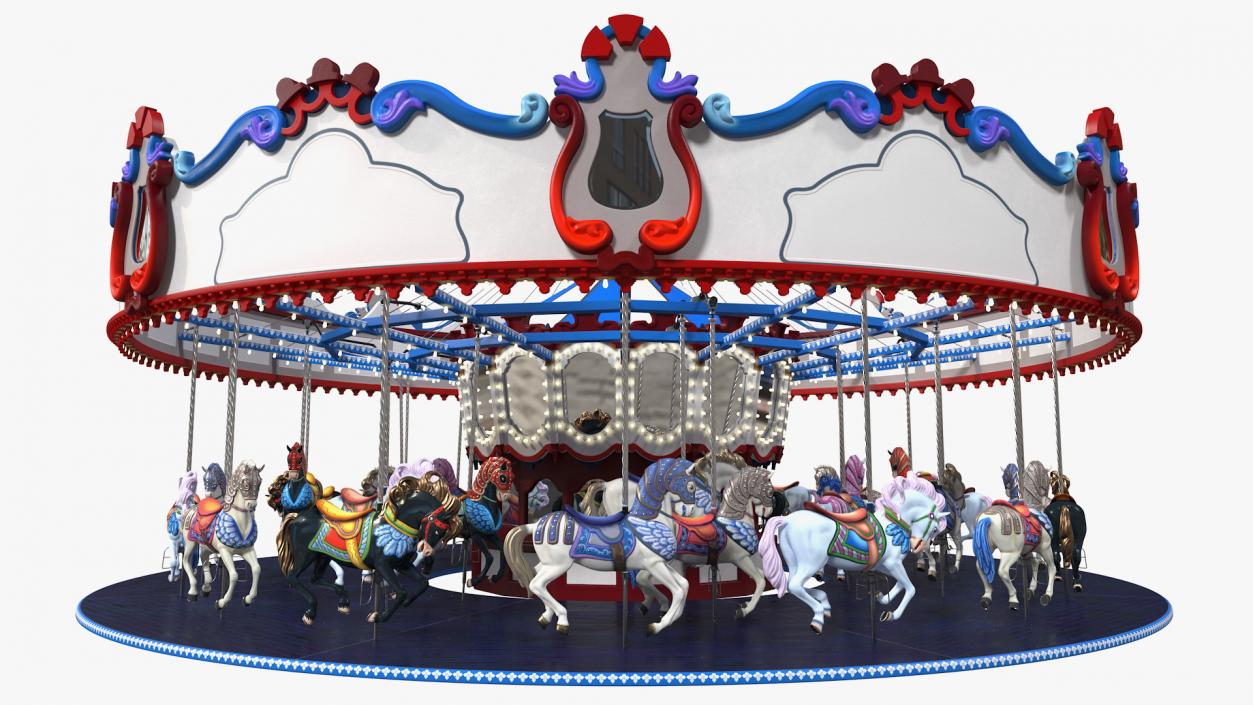 3D model Park Carousel with Horses