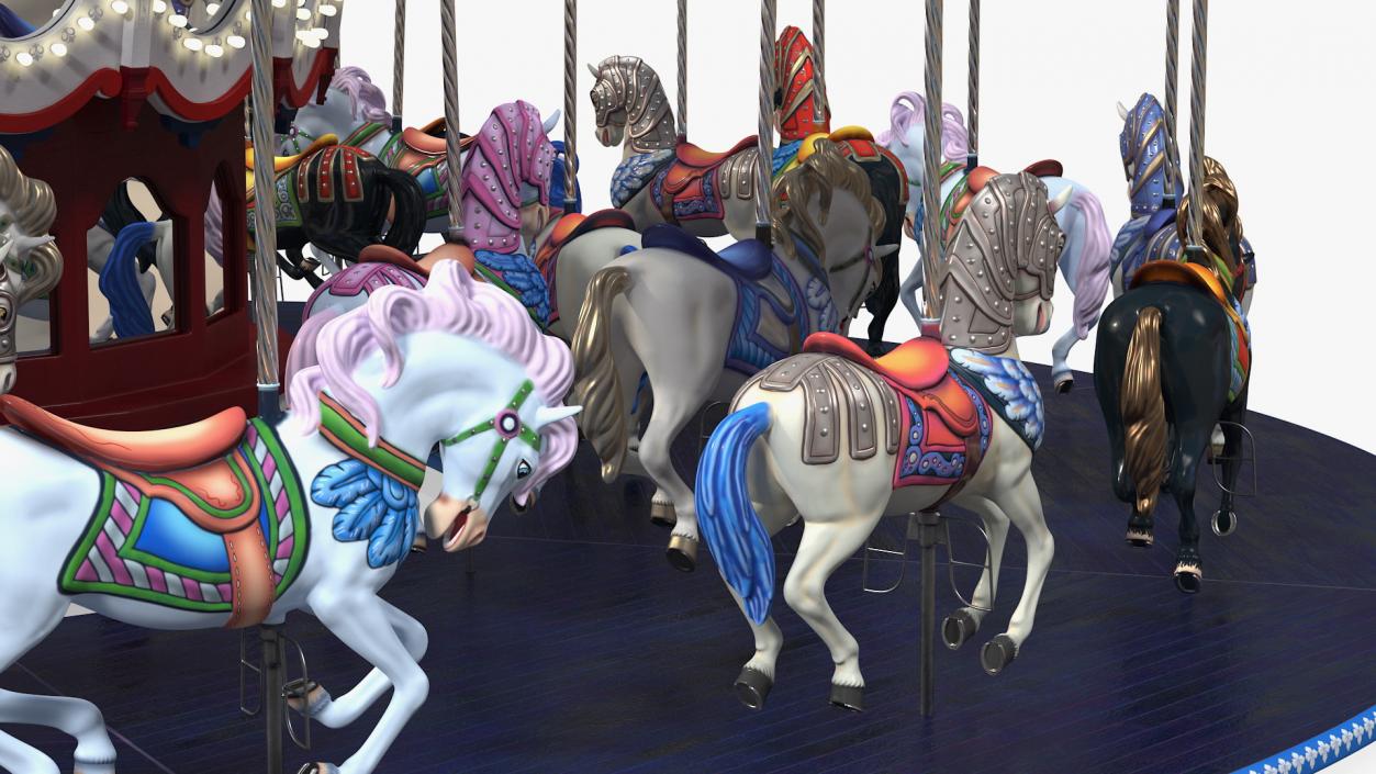 3D model Park Carousel with Horses