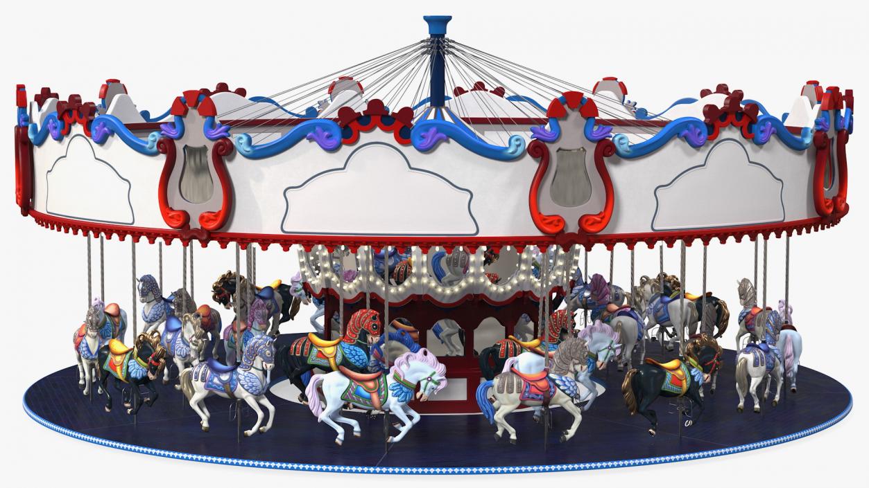 3D model Park Carousel with Horses