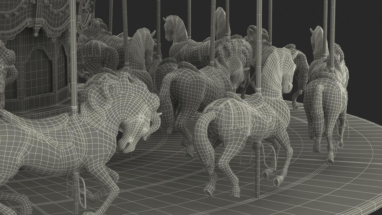 3D model Park Carousel with Horses