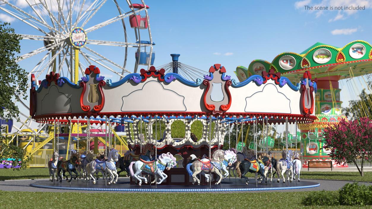 3D model Park Carousel with Horses