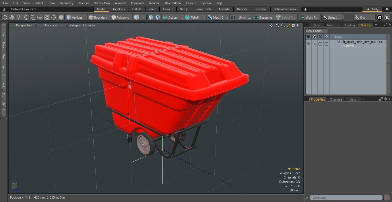 3D model Tilt Truck Uline Red