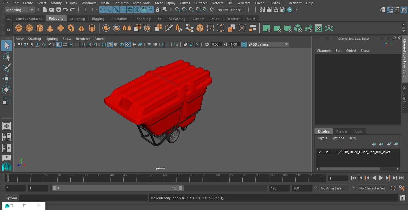 3D model Tilt Truck Uline Red