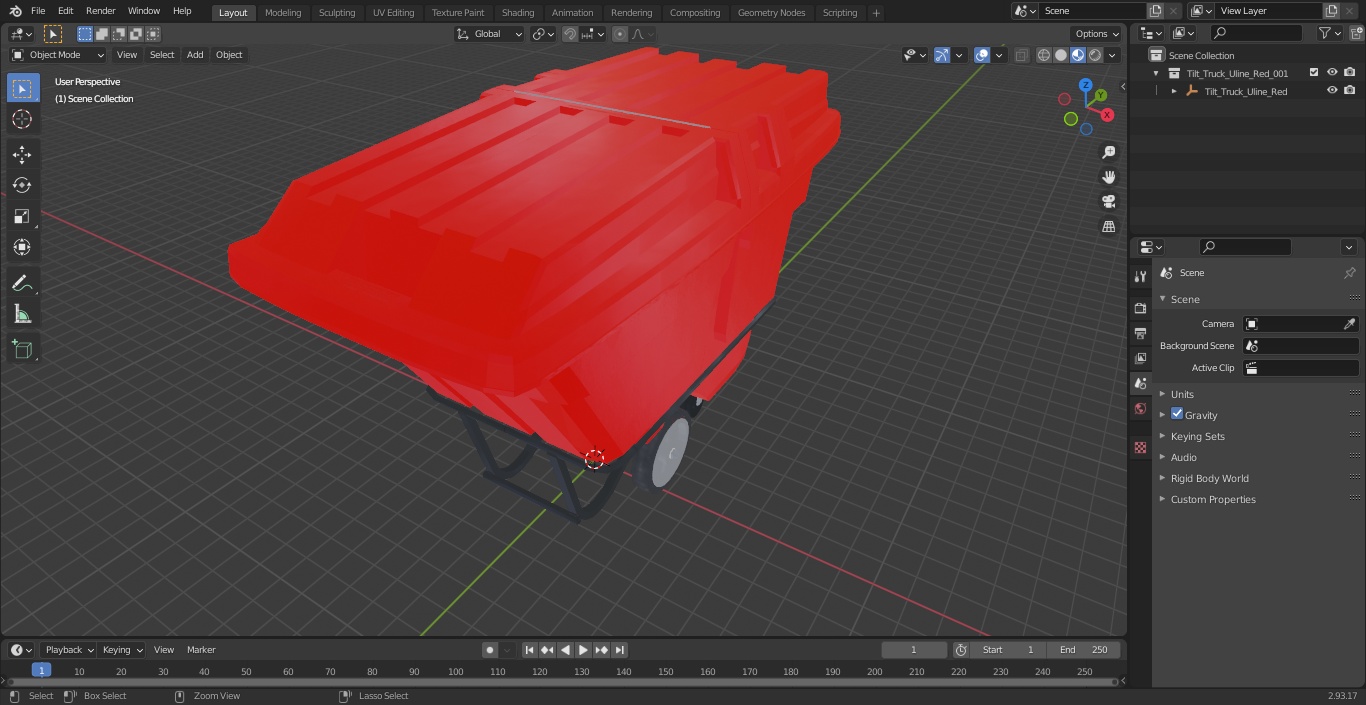 3D model Tilt Truck Uline Red