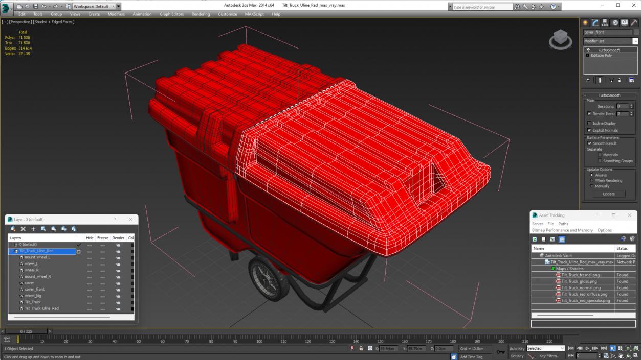 3D model Tilt Truck Uline Red