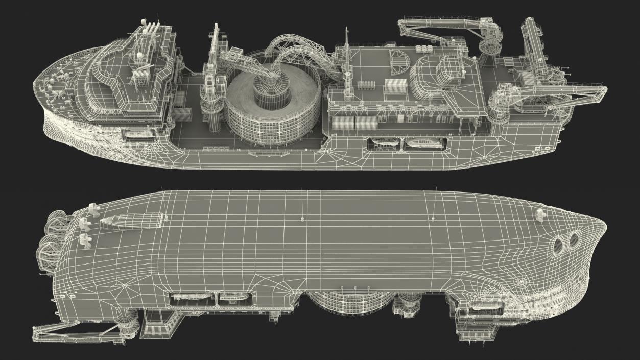 Cable Laying Ship Rigged 3D model