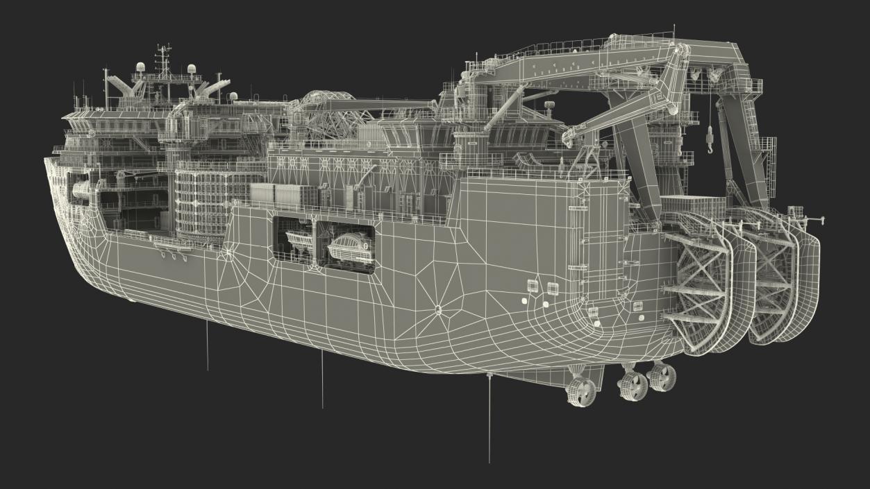 Cable Laying Ship Rigged 3D model