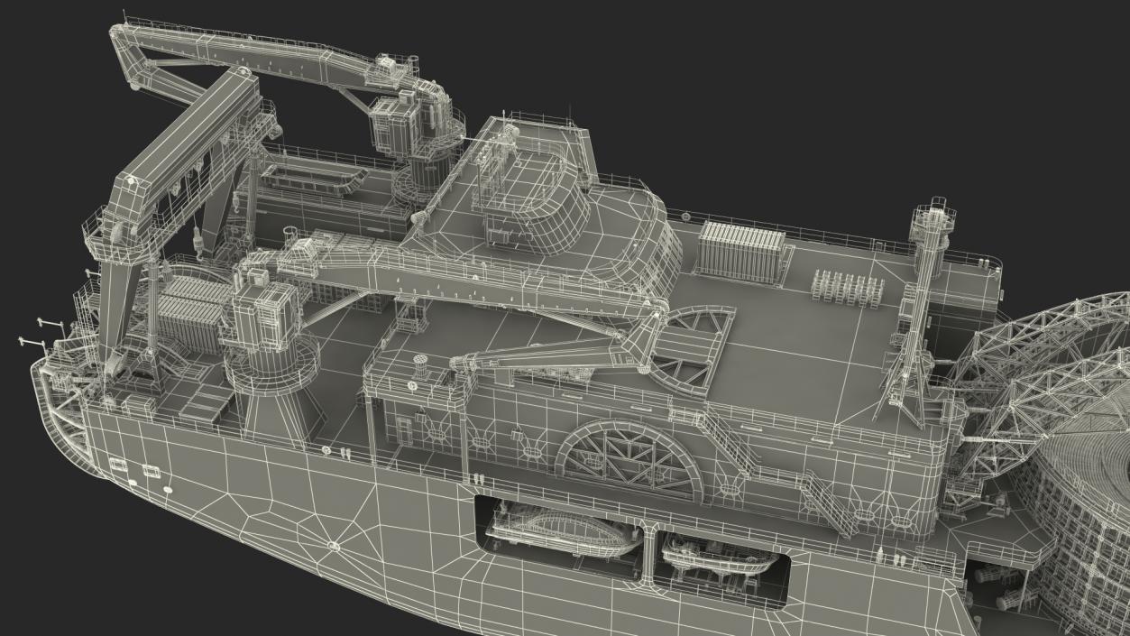 Cable Laying Ship Rigged 3D model