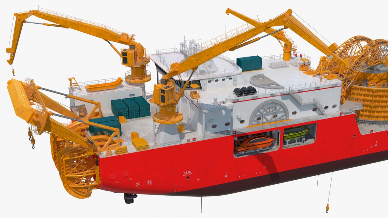 Cable Laying Ship Rigged 3D model