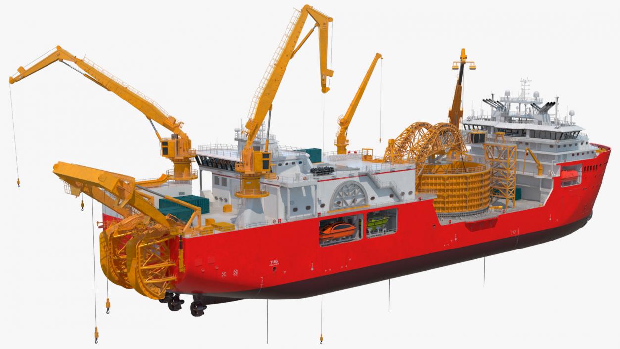 Cable Laying Ship Rigged 3D model