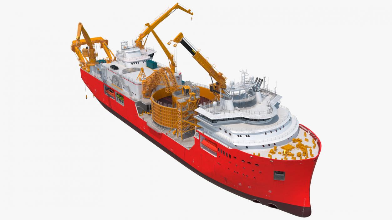 Cable Laying Ship Rigged 3D model