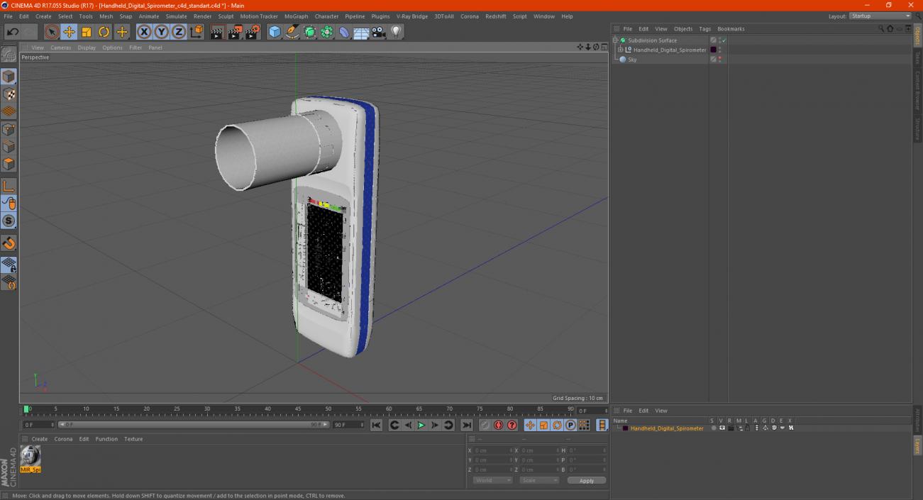 Handheld Digital Spirometer 3D