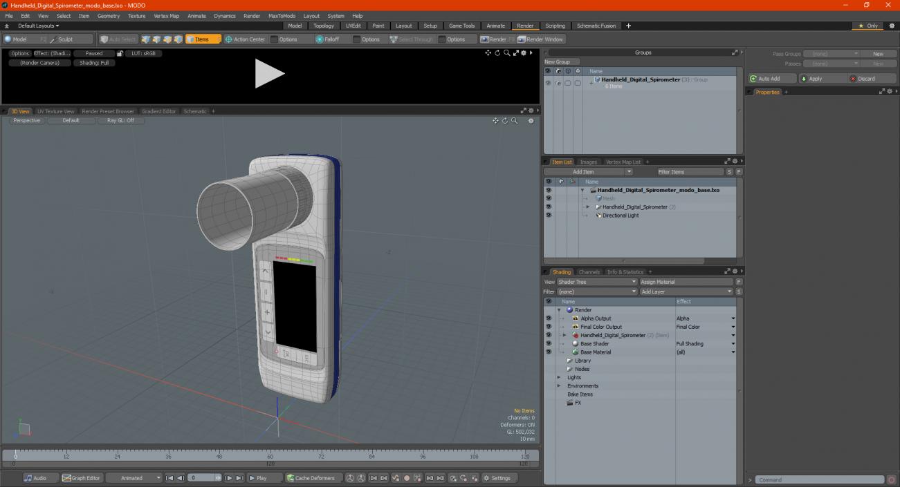 Handheld Digital Spirometer 3D